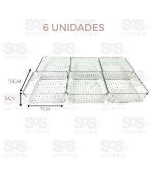 Kit Organizador Modular 6 Peças 15cm Em Acrílico B-Max BM-1138