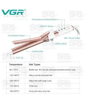 Modelador De Cachos de Cerâmica Profissional Bivolt Voyager V-578