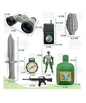 Kit Ação Militar 7 Peças Pica Pau 752