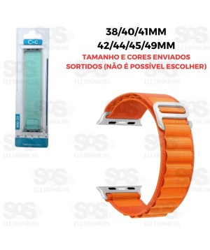 Pulseira De Nylon Elástica Smartwatch 42/44/45/49mm Cores Variadas