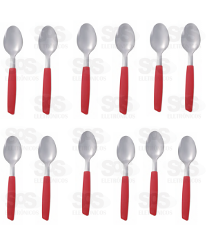 Kit Colher De Mesa Bali 12 Unidades Vermelha CRS-2642