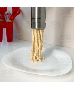 Máquina de Macarrão Sem Fio Com 5 Moldes Tomate MAZ-109