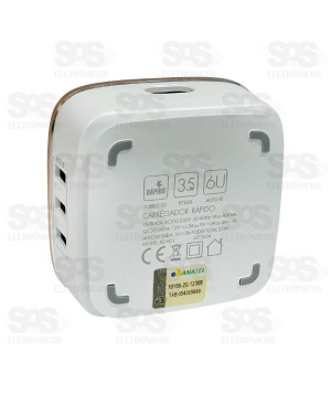 Hub USB 6 Portas 35W Auto-ID Kaidi KD-601