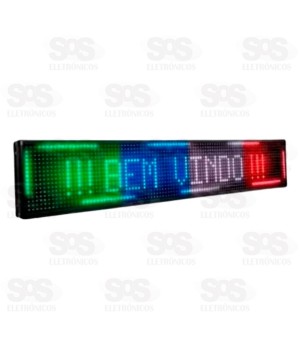 Painel de LED RGB Letreiro Digital 67x19CM Lelong SL0725C-P10