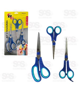 Kit 3 Tesoura Multiuso 5-6-7,5 Polegadas FBG-4182