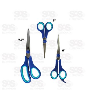 Kit 3 Tesoura Multiuso 5-6-7,5 Polegadas FBG-4182