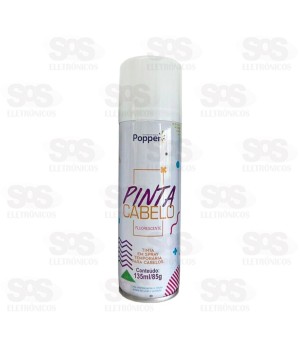 Pinta Cabelo Spray Branco 135ml Fluorescente Popper