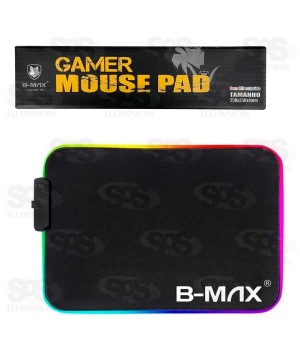 Mouse Pad Gamer Médio Com Iluminação LED RGB B-Max BM-781