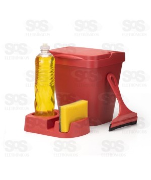 Kit Pia Com Lixeira Rodinho e Supote Color 253