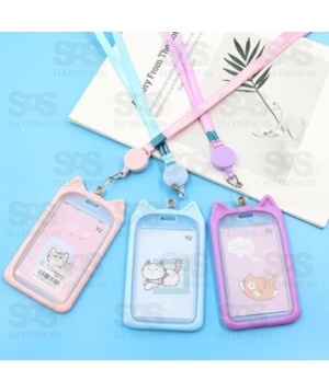 Porta Cartão de Identificação Crachá Gatinho HX6639