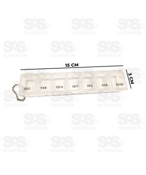Porta Comprimido Semanal 15x3CM Cores Variadas HX4739