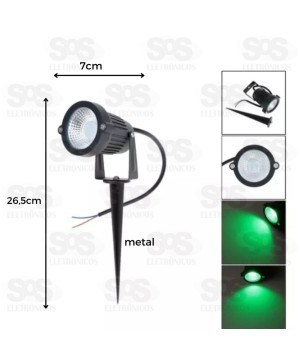 Espeto De Jardim Led 3W Verde Maxbom 6089-11