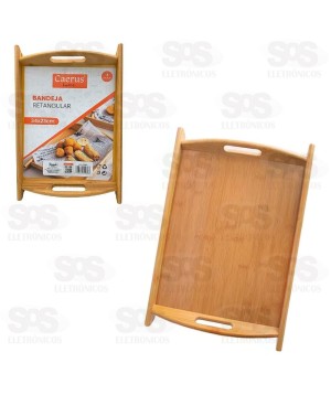Bandeja Retangular Bambu 34x23CM Caerus CRS-2284