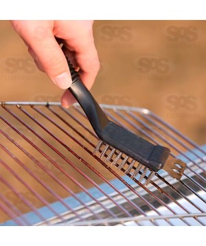  Escova Limpa Grelha Com Espátula Inox Caerus CRS-2858