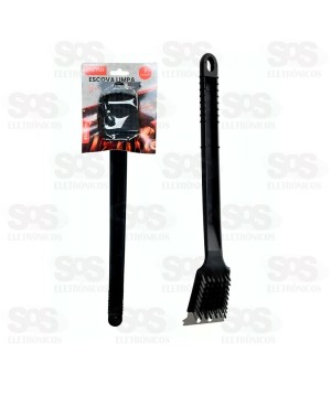 Escova Limpa Grelha Com Espátula Inox Caerus CRS-2860