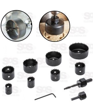 Jogo De Serra Copos 11 Peças Troya Tools TRY-0162