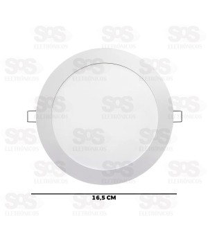 Painel Redondo LED Branco Quente 12W 3200k Embutir Maxbom