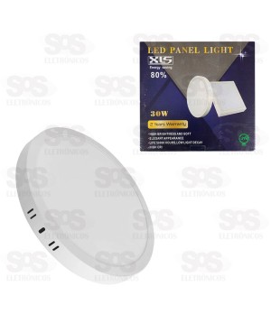 Painel Redondo Sobrepor LED Branco Frio 30W  6500K XLS 40015-44
