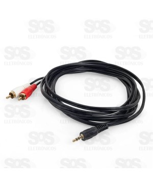 Cabo 2 RCA Para P2 1 Metro Ponta Dourada