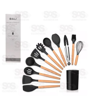 Kit Utensílios de Silicone Com 12 Peças Cores Variadas
