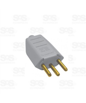 Plug Prensa Cabo Macho 2P+T Cinza Com 10 Unidades Luster 1063