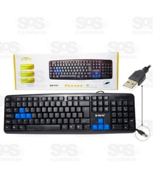 Teclado Padrão Usb Com Fio B-max Bm-t01