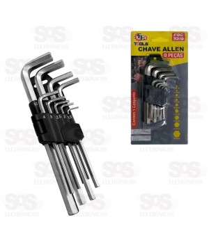Kit Chave Allen 1,5mm-10mm Com 9 Peças FBG 3219