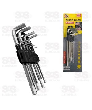 Kit Chave Allen longa 1,5mm-10mm Com 9 Peças FBG 3221
