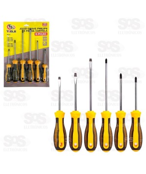 Kit De Chaves Fenda/Philips 6 Peças FBG 3200