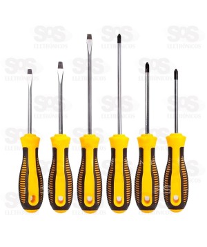 Kit De Chaves Fenda/Philips 6 Peças FBG 3200