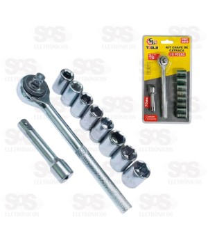 Kit Chave de Catraca 3/8 Polegadas 10 Peças FBG 3213