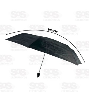 Sombrinha De Bolsa Manual Preta 95CM FBG4200