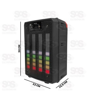 Caixa De Som 15W LED RGB Com Microfone KTS-1795