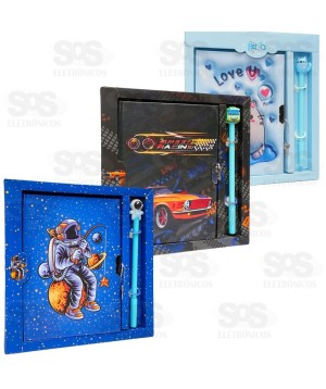 Kit Escolar Com Caderno e Caneta Polibrinq SCB63