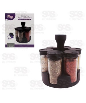 Porta Temperos Giratório 6 Frascos 16489