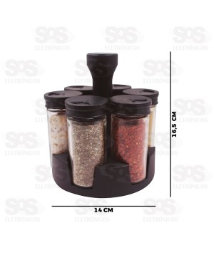 Porta Temperos Giratório 6 Frascos 16489