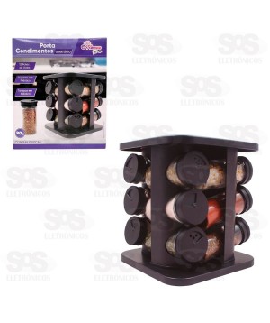Porta Temperos Base Giratória 12 Frascos 16488