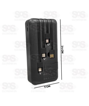 Carga Extra 20.000mAh Com 4 Interfaces Altomex PN-965