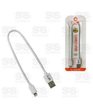 Cabo USB Para Lightning 4.8A 30CM Eletromex EL-3128-5G