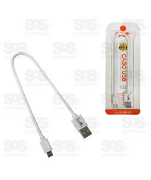 Cabo USB Para Micro USB V8 4.8A 30CM Eletromex EL-3128-V8