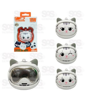 Caixa de Som 10W Bluetooth Muda Rostinho Fofo Eletromex EL-1098