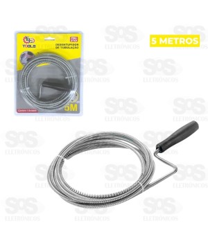 Desentupidor de Tubulação Fio de Aço 5 Metros FBG3701