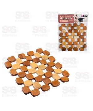 Descanso de Panela Quadrado Bambu 15x15CM TOP1887