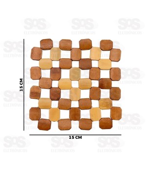 Descanso de Panela Quadrado Bambu 15x15CM TOP1887