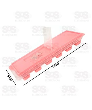 Forma De Gelo Com Tampa Fundo De Silicone 12 Divisões Top Útil TOP1326
