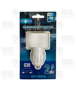 Carregador Veicular 3.4A Com 2 USB Inova G39