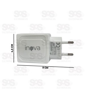Carregador 2 USB 3.1A Com Cabo Type C Inova CAR-3228C