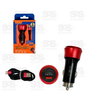 Carregador Veicular 45W Cabo Type C Inova GL12-C