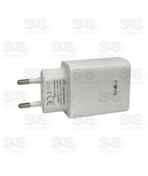 Carregador 2 USB 3.1A Com Cabo Iphone Inova CAR-3227A