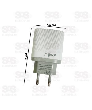 Carregador 2 USB 3.1A Com Cabo Micro USB V8 Inova CAR-3176S